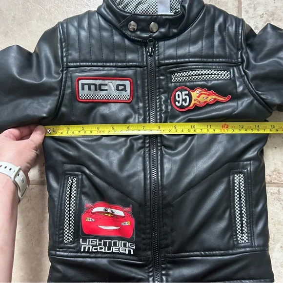Disney Pixar Fake Leather Cars Racing Jacket for Kids Lightly Insulated - Picture 8 of 10